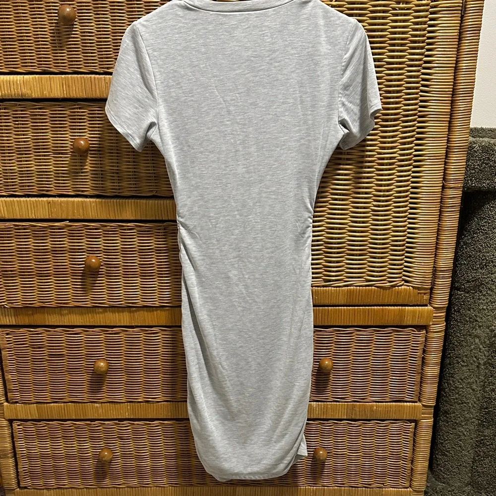 Express Gray Ruched Dress - Picture 2 of 3